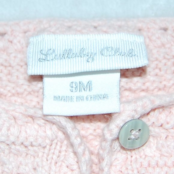 Lullaby Club Girls Infant 9M, Blush Pink, Cotton, Button Down Knit Cardigan - Picture 8 of 8
